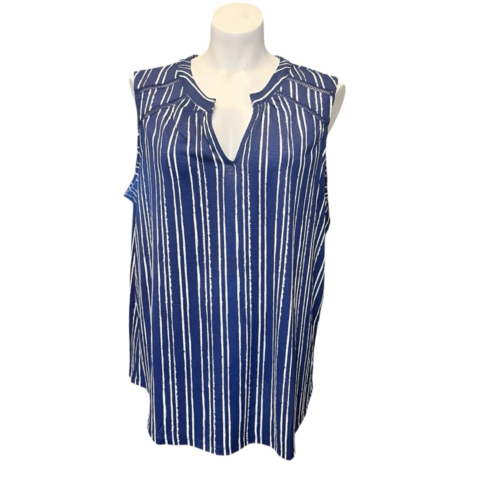NWOT • Blue & White Striped Sleeveless Top